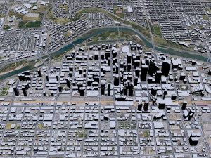 Calgary city Canada 60km 3D Model