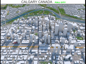 Calgary city Canada 60km Modèle 3D
