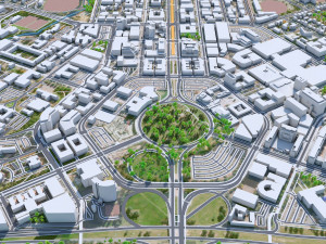 Canberra city Australia 50km 3D Model