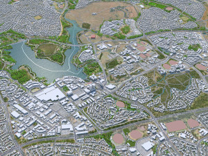 Canberra city Australia 50km 3D Model