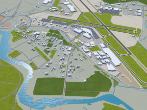 Canberra city Australia 50km 3D Model
