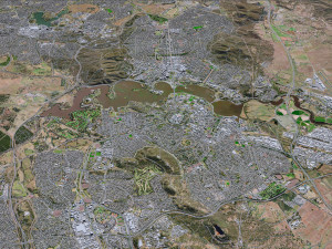Canberra city Australia 50km 3D Model