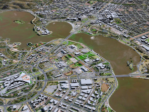 Canberra city Australia 50km 3D Model
