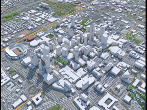 Charlotte city NC USA 50km Model 3D