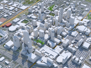 Charlotte city NC USA 50km Model 3D