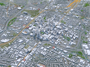 Charlotte city NC USA 50km Model 3D