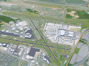 Charlotte city NC USA 50km Model 3D