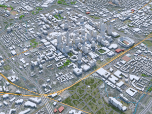 Charlotte city NC USA 50km Model 3D