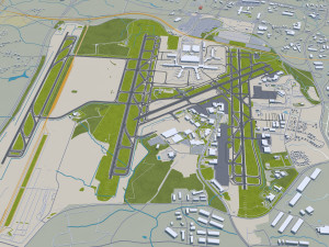 Charlotte city NC USA 50km Model 3D