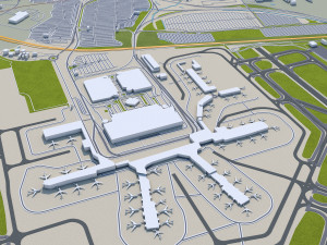 Charlotte city NC USA 50km Model 3D