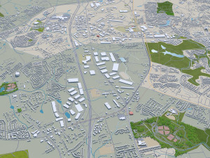Charlotte city NC USA 50km Model 3D