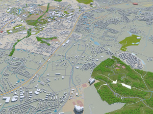 Charlotte city NC USA 50km Model 3D