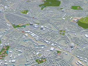 Charlotte city NC USA 50km Model 3D
