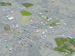 Charlotte city NC USA 50km Model 3D