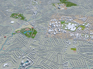 Charlotte city NC USA 50km Model 3D