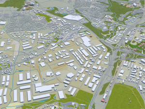 Charlotte city NC USA 50km Model 3D