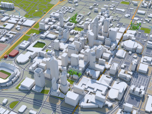 Charlotte city NC USA 50km Model 3D