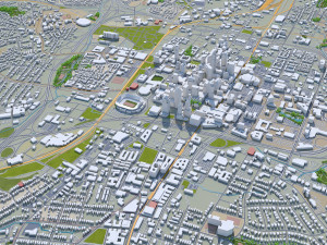 Charlotte city NC USA 50km Model 3D