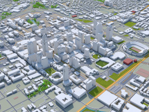 Charlotte city NC USA 50km Model 3D