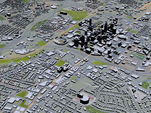Charlotte city NC USA 50km Model 3D