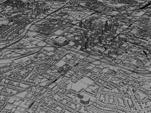 Charlotte city NC USA 50km Model 3D
