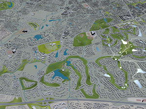 Charlotte city NC USA 50km Model 3D