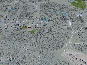 Charlotte city NC USA 50km Model 3D