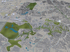 Charlotte city NC USA 50km Model 3D