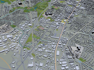 Charlotte city NC USA 50km Model 3D
