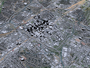 Charlotte city NC USA 50km Model 3D
