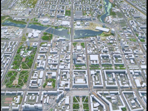 Chelyabinsk city Russia 70km 3D Model