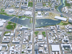 Chelyabinsk city Russia 70km 3D Model