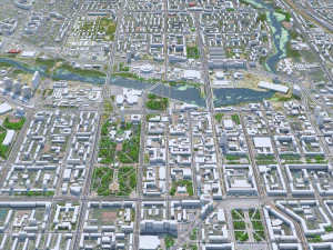Chelyabinsk city Russia 70km 3D Model