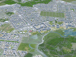 Chelyabinsk city Russia 70km 3D Model