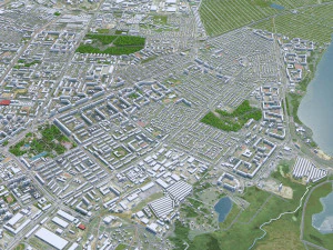Chelyabinsk city Russia 70km 3D Model