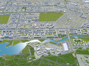 Chelyabinsk city Russia 70km 3D Model