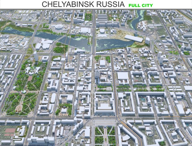 Chelyabinsk city Russia 70km 3D मॉडल .c4d .max .obj .3ds .fbx .stl .blend 