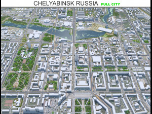 Chelyabinsk city Russia 70km 3D Model