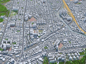Cheonan city South Korea 50km 3D Model