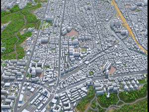 Cheonan city South Korea 50km 3D 모델
