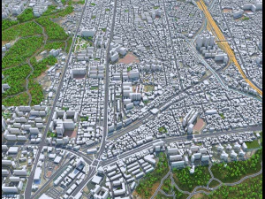 Citt&agrave; di Cheonan Corea del Sud 50 km Modello 3D