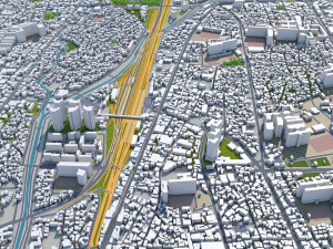 Cheonan city South Korea 50km 3D 모델