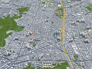 Cheonan city South Korea 50km 3D 모델