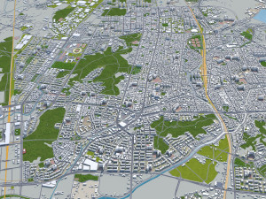 Cheonan city South Korea 50km 3D 모델