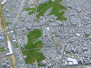 Cheonan city South Korea 50km 3D 모델