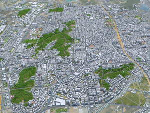 Cheonan city South Korea 50km 3D 모델