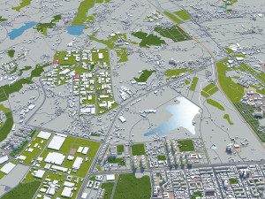 Cheonan city South Korea 50km 3D 모델