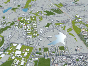 Citt&agrave; di Cheonan Corea del Sud 50 km Modello 3D