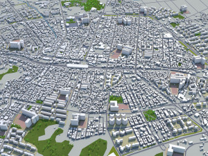Cheonan city South Korea 50km 3D 모델