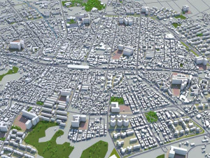 Citt&agrave; di Cheonan Corea del Sud 50 km Modello 3D